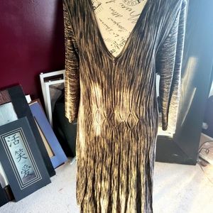 V-Neck Fitted Flair Dress